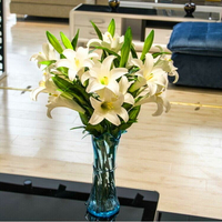 假花百合仿真花束單支客廳室內餐桌裝飾品擺設花藝擺件花瓶插花