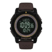 Jam Tangan Pria Timex Expedition TW4B33800 Ridge Solar Digital Dial Brown Silicone Strap Multicolor