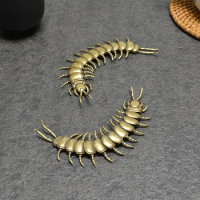 Ancient Copper Movable Centipede Ornament Desk Decorations Accessories Crafts Simulation Animal Toy Figurines Miniatures Tea Pet