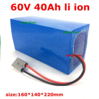 60v 40ah li-ion battery pack with BMS 60v 40ah lithium for 3000w e-bike scooter bicycle motorcycle vehicle + 5A charger
