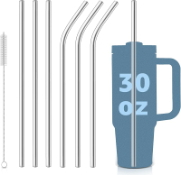 Stainless Steel Replacement Straws for Stanley Adventure Travel Tumbler (6 Straws for 40oz)