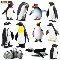 Oenux Simulation South Pole Animals Penguin Cub Action Figures Miniature PVC High Quality Educational Cute Toy For Kids Gift