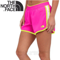 【The North Face】女新款 REFLEX CORE 輕量快排4吋越野跑步短褲.快乾短褲/A7H1 螢光粉