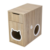 【Akira】板厚1.5cm MIT大空間躲貓貓邊櫃(低甲醛 床頭櫃 收納櫃 邊桌 茶几 貓窩 貓屋 貓咪)