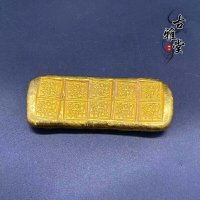 復古古代金條民國金錠小黃魚民間小金條梵文金錠西方外國金條擺件1入