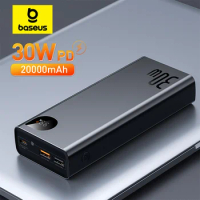 Baseus 30W Metal Power Bank 20000mAh Portable Charger PD Fast Charging Powerbank External Battery Charger For iPhone 15 pro max