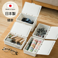 日本製 Sanada 掀蓋收納盒 矮款 口罩收納盒 桌上收納盒 小物收納盒 整理盒 置物盒 Loxin【SI1739】