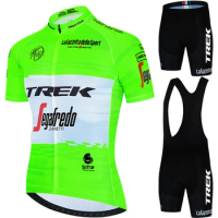 TREK Men's Cycling Clothing 2024 Uniform Man Clothes Costume Bike Blouse Shirt Mtb Pants Shorts Set Summer Jersey Pro Team Gel