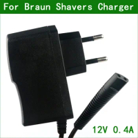12V 2-Prong EU Wall Plug AC Power Adapter Charger for Braun Shavers 9566 9581 9585 9591 9781 9782 9785 9791 9795 9565 9395cc
