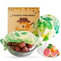 Reusable Storage Wrap Sustainable Organic Fruit Vegetable Cheese Food Wrapping Paper BPA &amp; Plastic Free Beeswax Food Wrap
