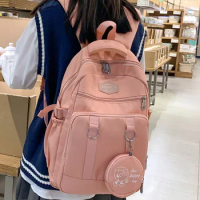 2023 Women School Backpack Black Nylon Bagpack Female Anti Theft Rucksack Casual Lady Travel Backpacks Korean Back Pack Mochila