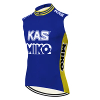 Retro KAS Cycling Vest 2023 Summer TDF Windbreaker Race Wind Vest Men Road Bike Jersey Sleeveless MTB Bicycle Clothing