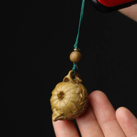 綠檀把把壺手機鏈實木茶壺隨身手把玩件掛件檀香木文玩小掛飾禮物