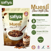 Safiya | MUESLI - 1 KG 840g | Sereal Sarapan Oat, Buah Kering & Biji-bijian High Fiber Healthy Break