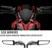 For Suzuki Honda Kawasaki Yamaha ktm Scooter DUCATI Motorcycle Mirrors Stealth Winglets Mirror Kits To Rotate Adjustable Mirror
