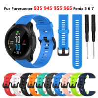 Silicone Watch strap for Garmin Forerunner 935 945 955 965 Smart wacth band 22mm watch bracelet for fenix 7 6 5 S62 Gen 2 correa