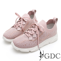 GDC-輕奢運動風綁帶舒適透氣款休閒鞋-粉色
