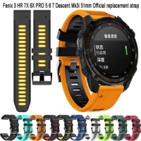 Fenix 3 HR 7X 6X PRO 5 Plus 6 7 Descent Mk3i 51mm Official replacement strap 22 26mm For Garmin Sports Smarwatches Wrist bands