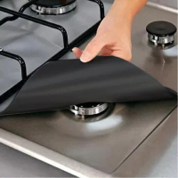 4Pcs/set New Black Silver Stove Protector Cover Gas Burner Stove Protector Oil-proof Mat Cooker Cove Kitchen Cooking Tool Sets
