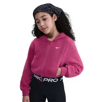 Nike Pro Fleece Big Kids' (Girls') Dri-FIT Full-Zip Hoodie RED (HQ9312-634) XS