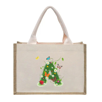 Jute Handbag Shoulder Bag Sacks Jute Imitation Bags Women Shopping Pouch Designer Laminated Bags Dar