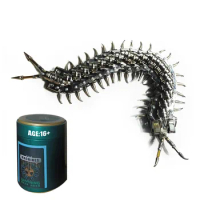 DIY Metal Centipede Model Kit Movable Mechanical 3D Puzzles Models Kit Diy Assembly Toy for Kids Adults Teens Gifts - Silver