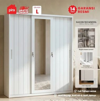 PIRA - STEEL 160 MWDSL Lemari Pakaian Besi 3 Pintu Sliding / Pintu Geser / Lemari Jumbo SAXON 160 MW