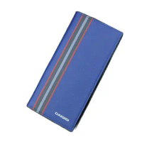 Luxury Wallet Black Purse Minimalist Wallet Long Striped Designer Card Holder Wallet Mens Clutch Blue Purse Billetera hombre
