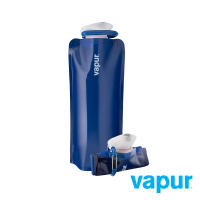 【美國 Vapur】Solids 運動摺疊水袋 0.7L 上將藍 #30038(運動水壺 摺疊水壺)
