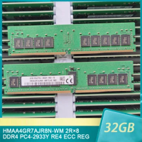 1 Pcs HMAA4GR7AJR8N-WM 32GB 32G 2R×8 DDR4 2933 PC4-2933Y RE4 ECC REG RAM For SK Hynix Memory