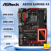 ASRock AB350 Gaming K4 Motherboard Socket AM4 B350M B350 support Ryzen 5 5600 1600 5700X 4300G cpu DDR4 64GB NVMe SSD ATX
