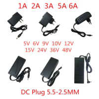 AC DC 12V 5V 6V 9V 10V 15V 24V 36V 48V Power Supply Adapter 1A 2A 3A 5A 6A 220V EU plug for 12V Power Supply Adapter LED Driver