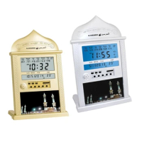 Works Azan Alarm Clock Islamic Digital 5 Namaaz Reminder Table Clock 87HC