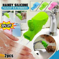 2pcs Silicone Faucet Extender Water Saving Extension Tap Filter Nozzle Adapter Bathroom Kitchen Sink Spray Kitchen Tool