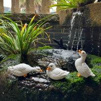 花園戶外假山盆栽微景觀戲水鴨子盆景動物擺件科爾鴨水缸搭配造景