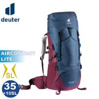 【Deuter 德國 AIRCONTACT LITE 35+10SL 拔熱式透氣背包《深藍/黑莓》】3340221/登山健行