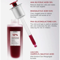 Penyelesaian Mengupas, Serum, 12% AHA BHA PHA LHA, 35ml, Pati Pemutih Mencerahkan, Serum Penjagaan K