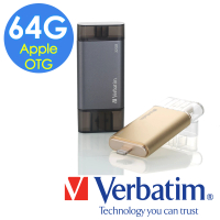 【Verbatim 威寶】64GB LIGHTNING OTG USB2.0雙介面隨身碟 蘋果金(福利品)