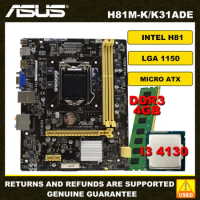 ASUS LGA 1150 Motherboard Kit Intel H81 USB2.0 USB3.0 SATA3 Micro ATX With H81M-K/K31ADE Motherboard I3 4130 CPU DDR3 4GB Memory