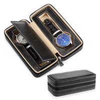 Top Leather Watch Storage Boxes Case Mechanical Watches Organizer With Zipper Travel Watch Protect Gift Holder