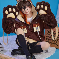 Anime Game Genshin Impact Zhongli Winter Cute Dress Animal Claw Furry Hoodies Cosplay Costume Halloween Women Free Shipping 2022