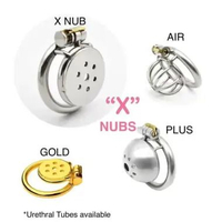The "Flat" Steel X-Nub Series Chastity Cage Lock A Cock X-Nub 40 mm