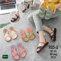 Sandal slop wanita karet jelly import teplek tali silang gladiator morego 925-2