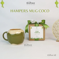 MUG COCO GELAS KELAPA COCONUT CERAMIC LEBARAN IDUL FITRI EID MUBARAK RAMADHAN RAMADAN 3D CUP SOUVENI