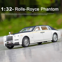 1:32 Rolls-Royce Phantom Car Model Alloy Diecast Toy Vehicles 6 Doors Can Be Opened Pull Back Function for Boys Gifts Collection
