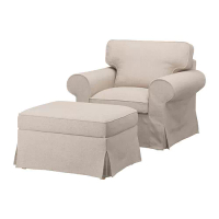 EKTORP 扶手椅及腳凳, kilanda 淺米色