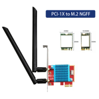 PCI-E 1X to M.2 NGFF Dual antenna adapter board PCI-E Riser Card Adapter game Mini Wireless WiFi Network Card Support Bluetooth