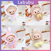 Labubu The Monsters Figure Doll Clothes Cartoon Macaron Enamel Face Changing Clothes For 17cm Labubu Modle Decoration Gift Kid