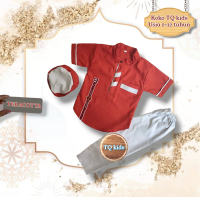> FREE 1 TAS BELI 2 SETEL BAJU KOKO <Setelan baju Celana muslim koko kurta anak laki katun Polos usi