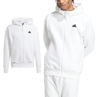 Adidas M Z.N.E. PR FZ 男款 白色 休閒 運動 小logo 拉鍊口袋 夾克 連帽 外套 IN5092